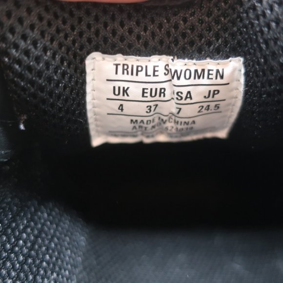 BALENCIAGA TRIPLE S SNEAKERS WHITE/BLACK/NEON GREEN SIZE 37 - Picture 11 of 12